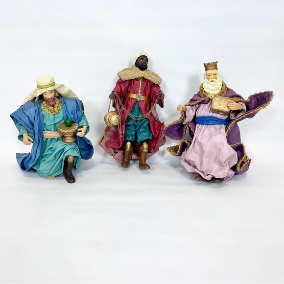 Vintage Midwest Importers Paper Mache Nativity 3 Kings Taiwan - Picture 1 of 12
